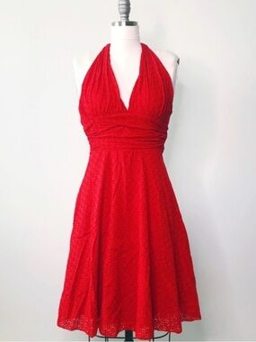 Rubber Ducky Productions, Inc. Red Halter Eyelet Dress